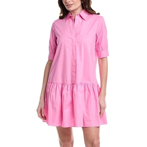 MARELLA BY MAX MARA Women’s Size 12 Pink Summer Collared Shirt Dress Cotton NEW - Picture 11 of 15